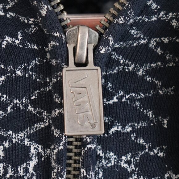 Vans 2000s All Over Print Full-Zip Hoodie Navy Men's Size Medium - Picture 4 of 9